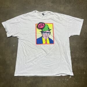 Vintage 90s Dick Tracy White Cartoon Pop Art T-Shirt